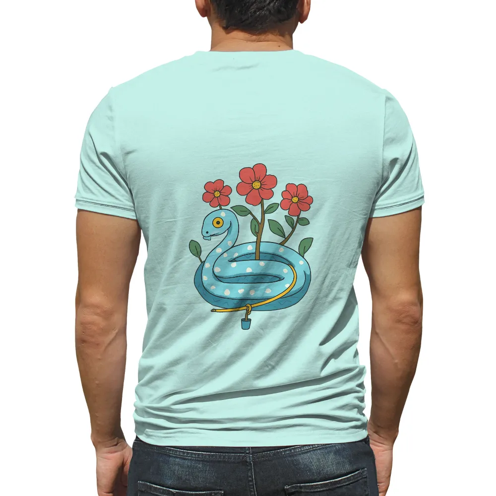 Graphic Tees: Harmony in Nature - Snake and Flowers|guardians of the garden shirt