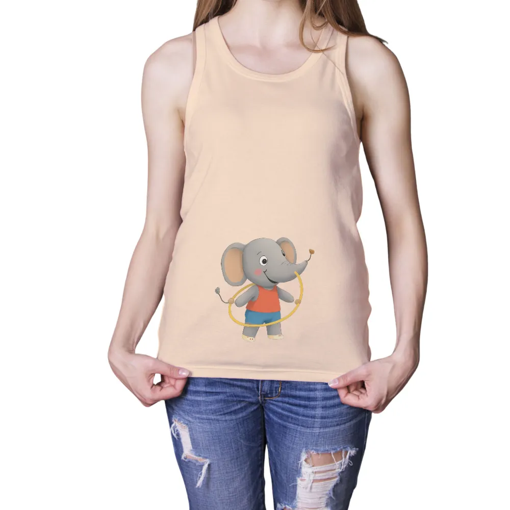 T-Shirt Printing: Ellie the Elephant's Hula Hoop Adventure|endor forest summer camp shirt