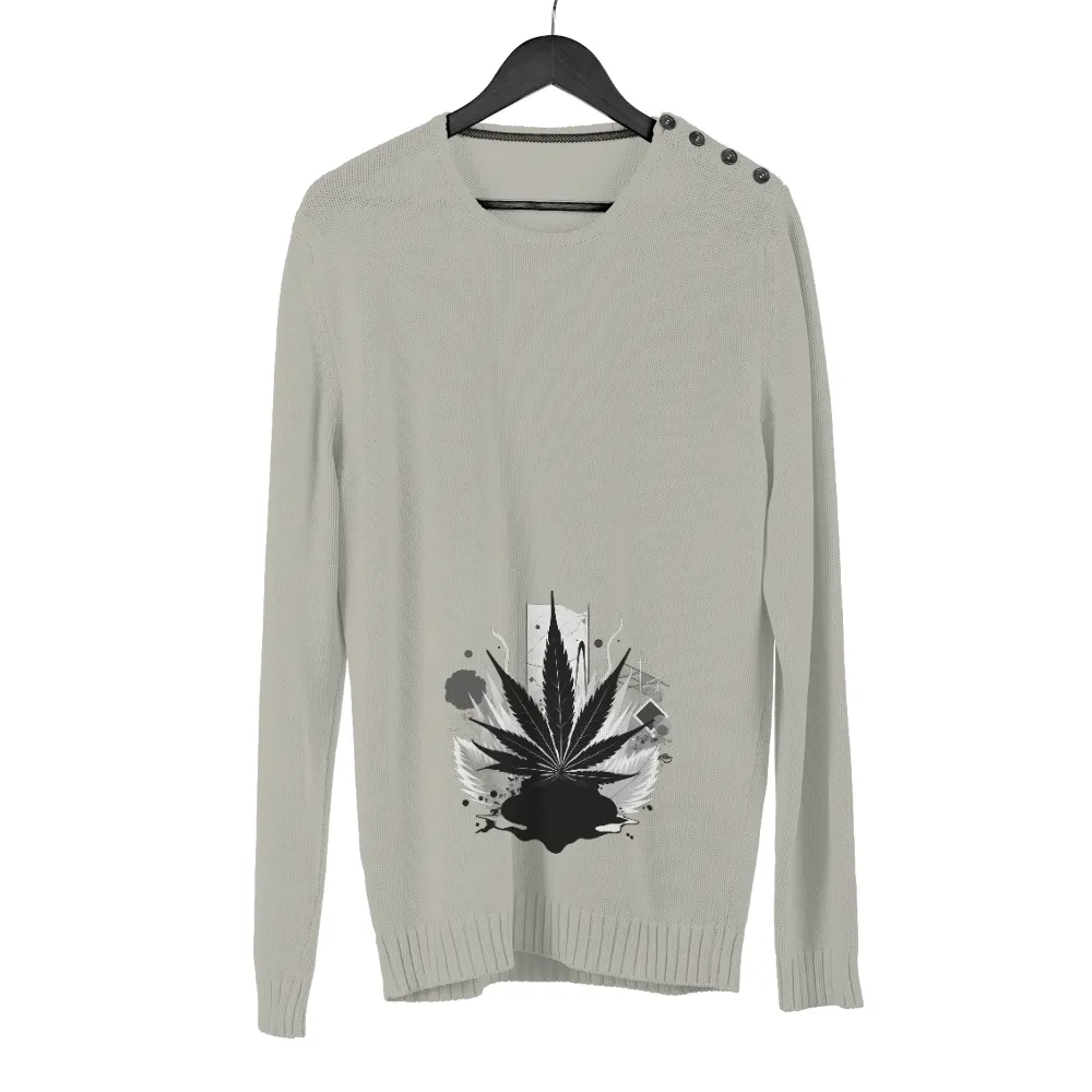 TShirt Printing: Urban Cannabis Leaf - Artistic Design|cheo graffiti