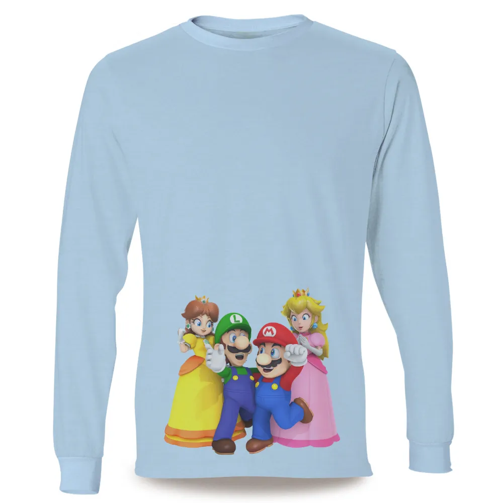 Custom Tee Shirts: Iconic Gaming Characters - Mario, Luigi, Princess Peach, Princess Daisy|adventure time star wars shirt