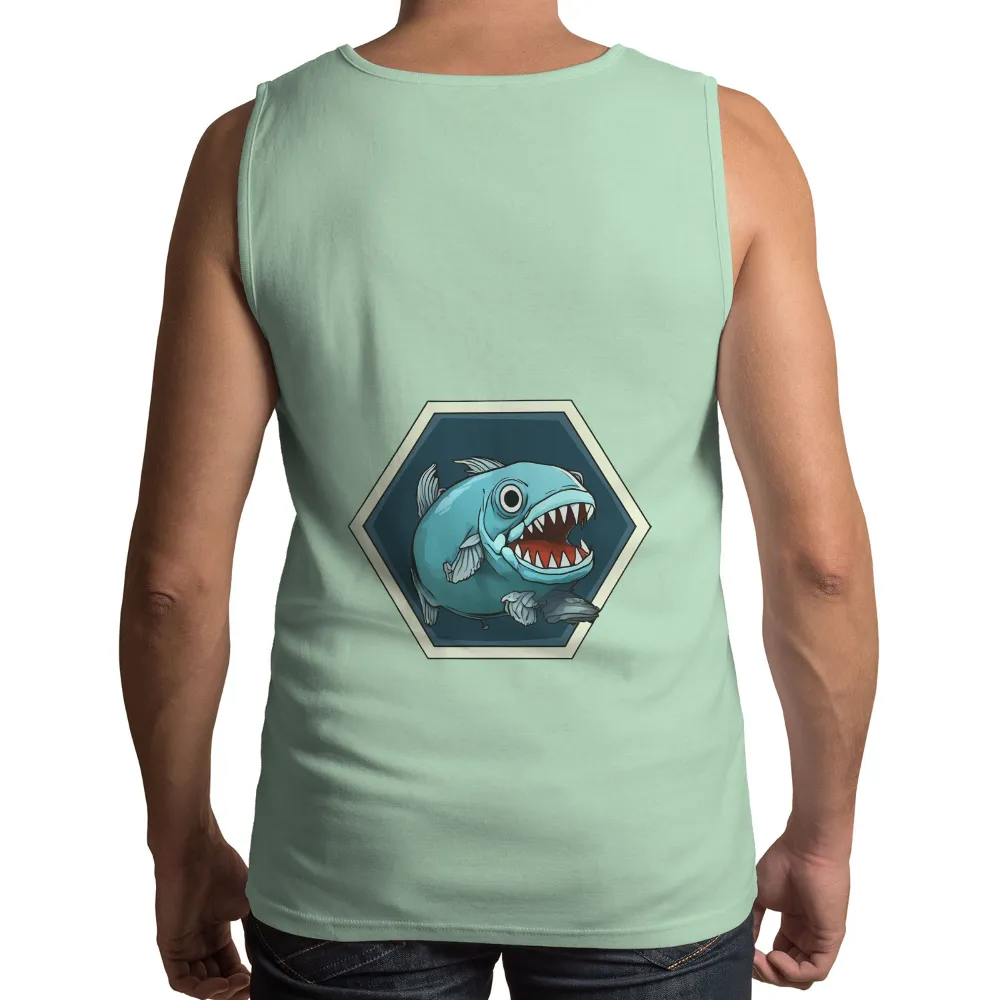 T-Shirts Pattern: Cartoon Piranha from the Amazon|grey shirt cartoon