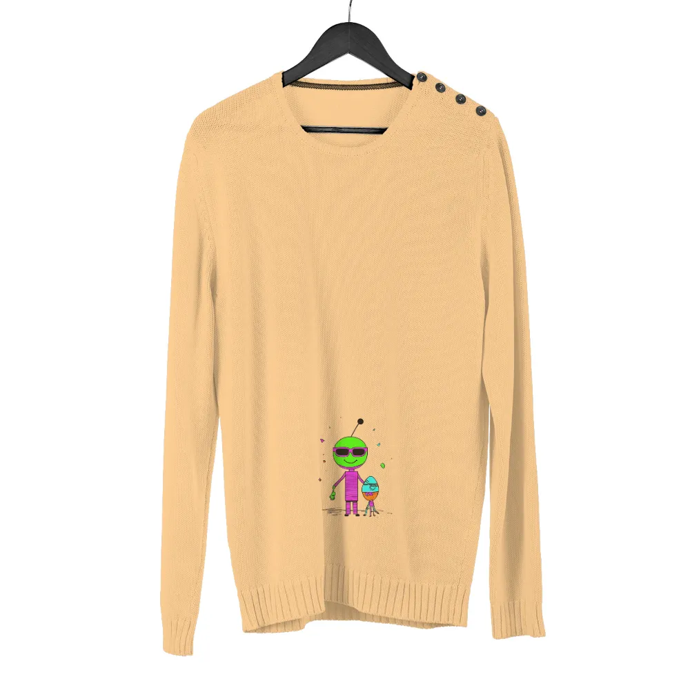 Shirts Graphic Tees: Whimsical Alien Friendship - Neon Adventures|neon roblox t shirt