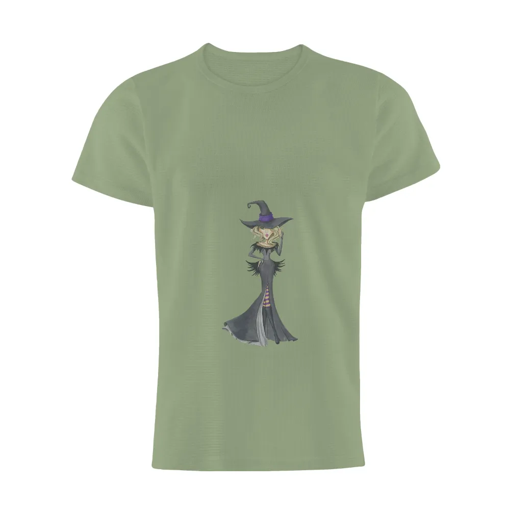 Custom Tee Shirts: Enchanted Witch in Halloween Spirit|winosaur costume