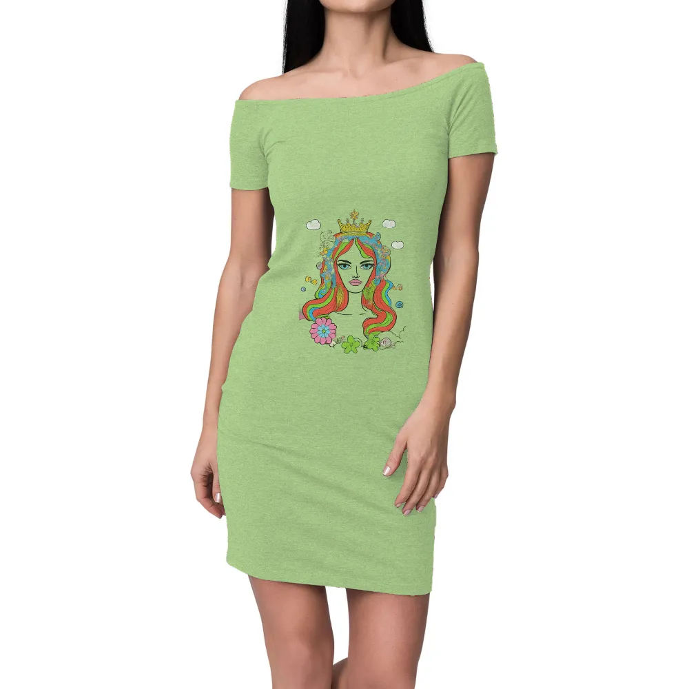 Queen of Dreams: A Vibrant TShirt Design|women's disco queen shirt