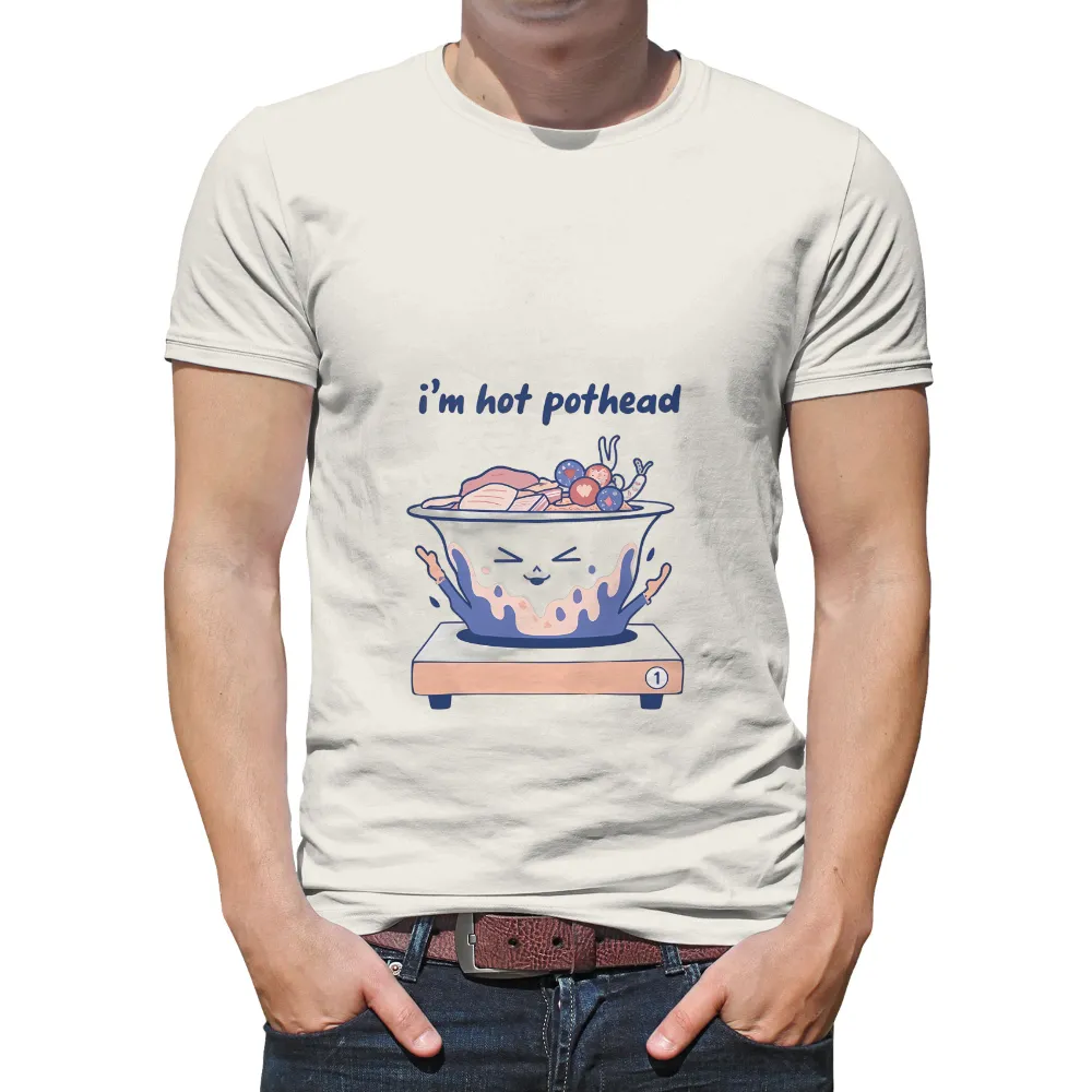 T-Shirt Printing: I'm Hot Pothead - Funny Food-Themed Tee| pot filled with food