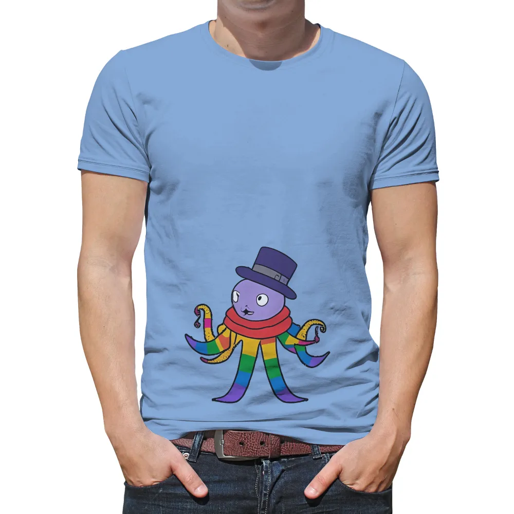 Customized Tee Shirts: Celebrate Diversity with Otto the Rainbow Octopus|roblox bacon t shirt rainbow