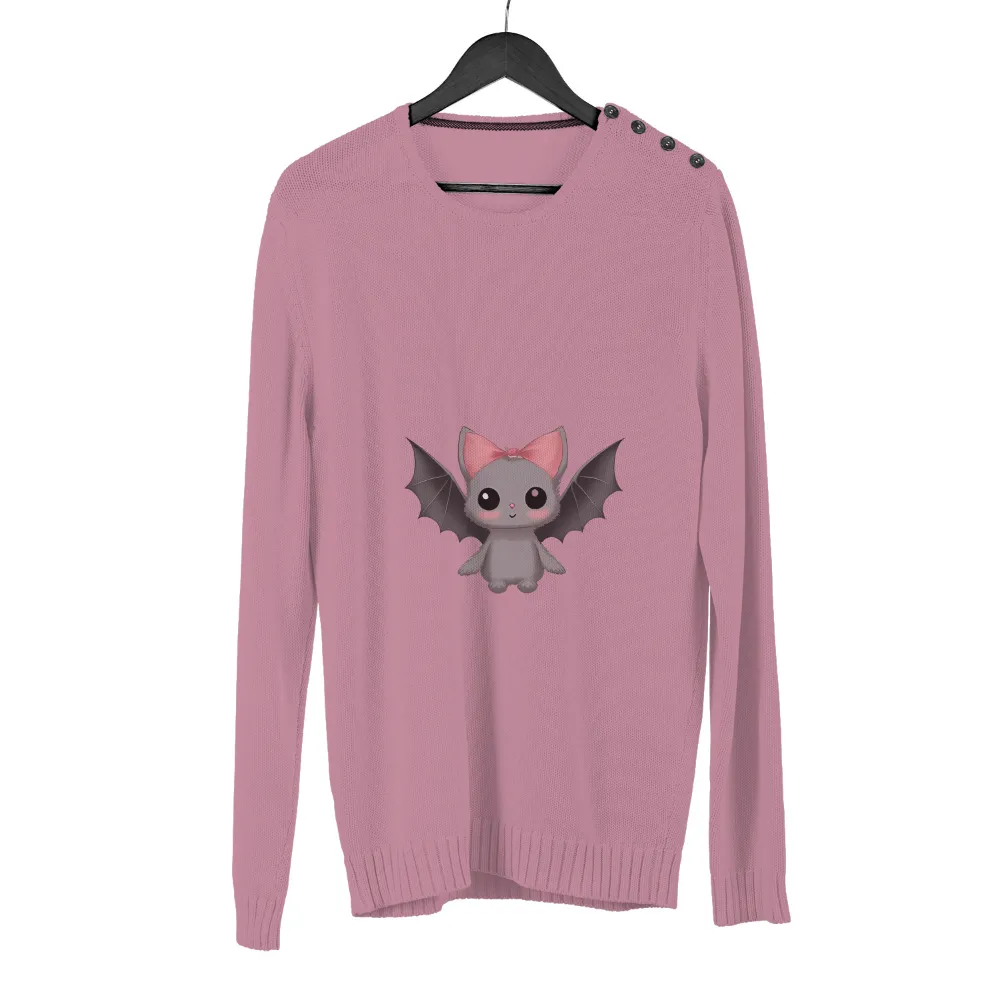 Shirts Graphic Tees: Whimsical Bat with Pink Bow - Cute and Adorable|cute 4th of july tees