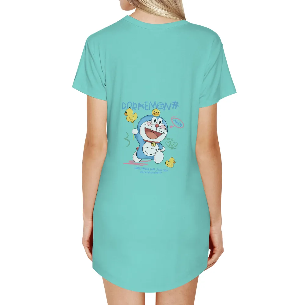 T-Shirts Custom: Doraemon's Playful Joy with Rubber Ducks|cardinals powder blue shirt