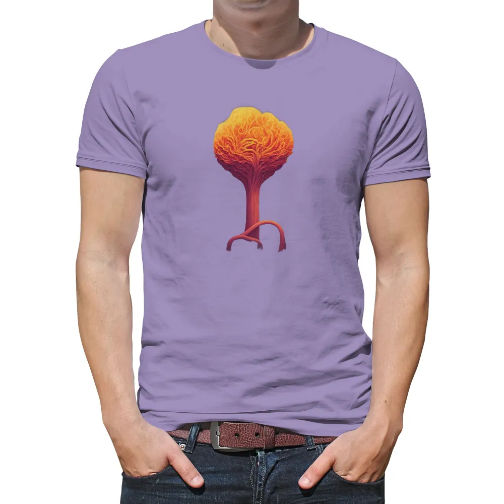 Customized Tee Shirts: Fiery Tree of Strength and Resilience|mardi gras bead tree shirt