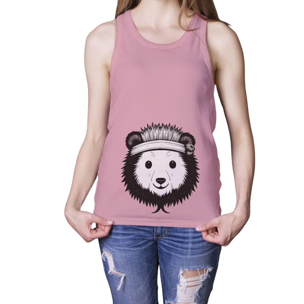 T-Shirts Custom: Panda Headdress - Cultural Fusion & Harmony|Harmony and unity representation