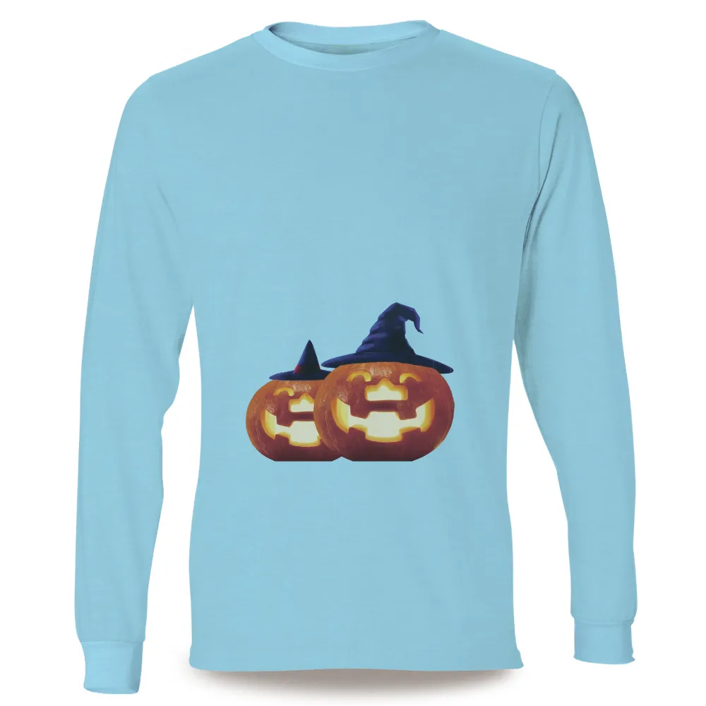 Shirts Graphic Tees: Halloween Pumpkins in Witch Hats - Spooky Fun Adventure|buc ee's shirts halloween 2022