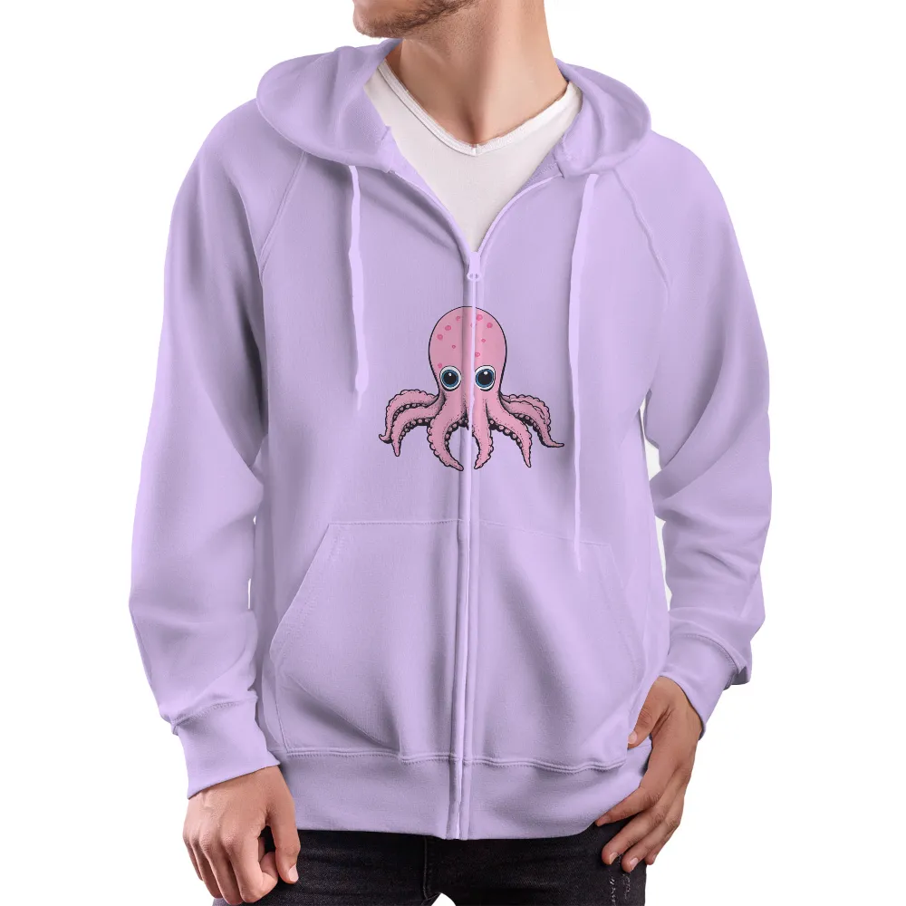 Charming Pink Octopus Graphic - Whimsical Retro Design|vintage super smash bros shirt