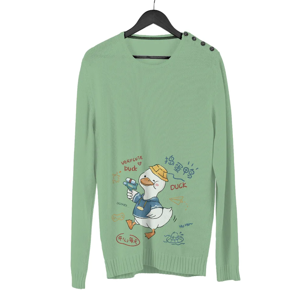 Tee Shirts Printed: Very Cute Duck - Whimsical and Playful Design|cute women's mardi gras shirts