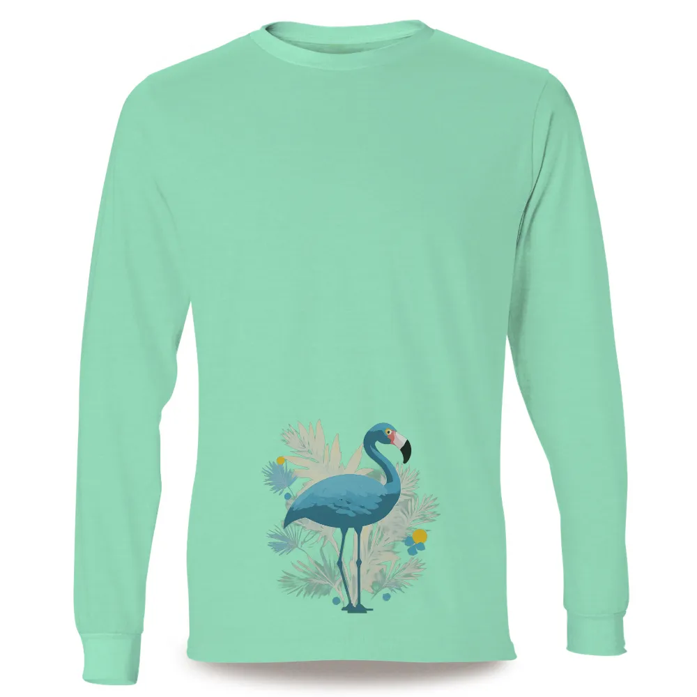 Customized Tee Shirts: Blue Flamingo - Nature's Elegance|design your own fishing t shirts