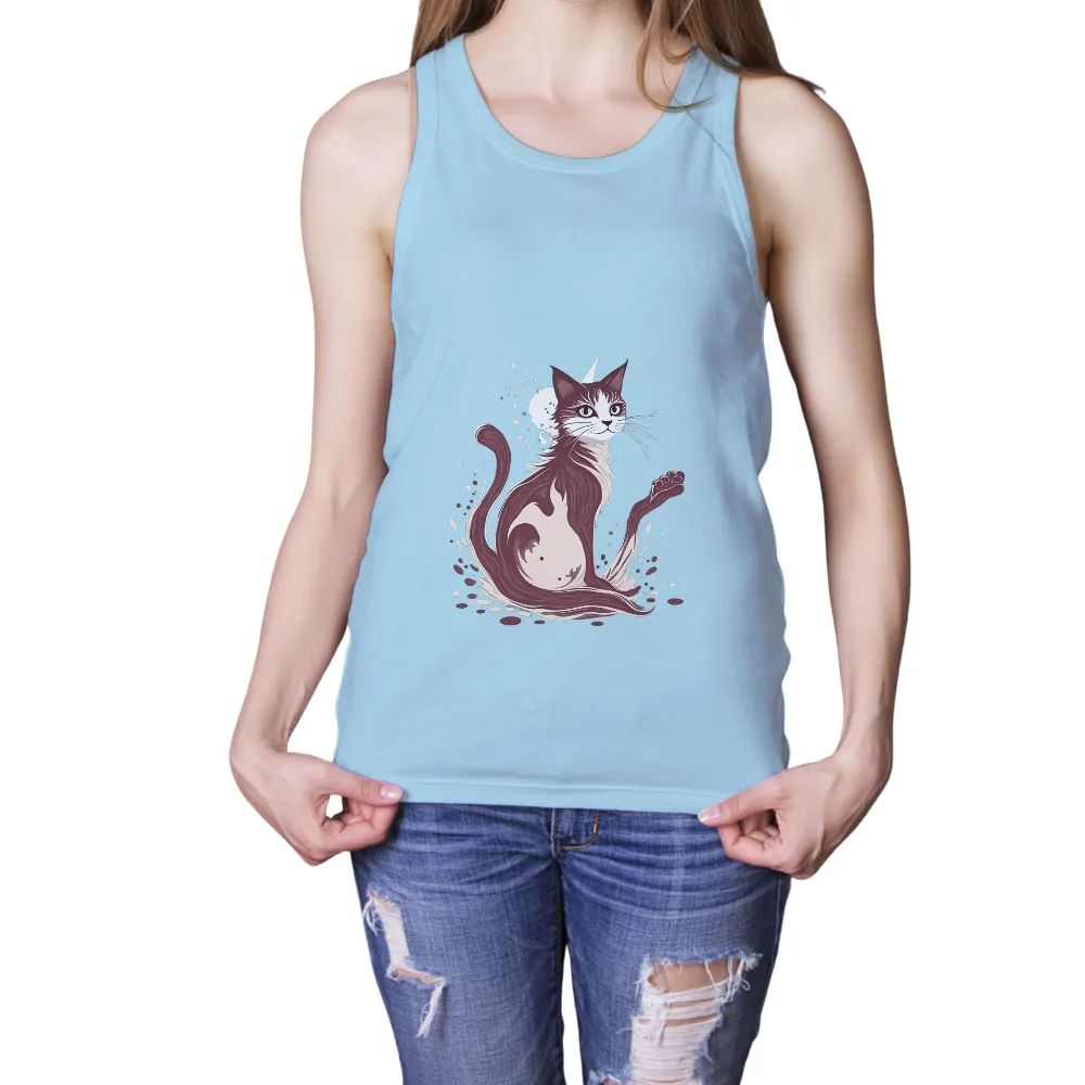 Shirts Graphic Tees: Mystical Cat with Celestial Orb|pokemon magic shirt