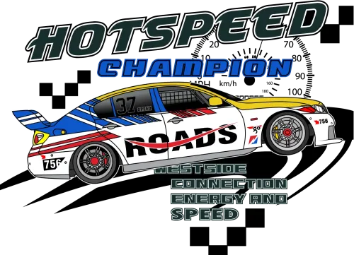 Tee Shirt Printing: Hot Speed Champion - Racing Car Design