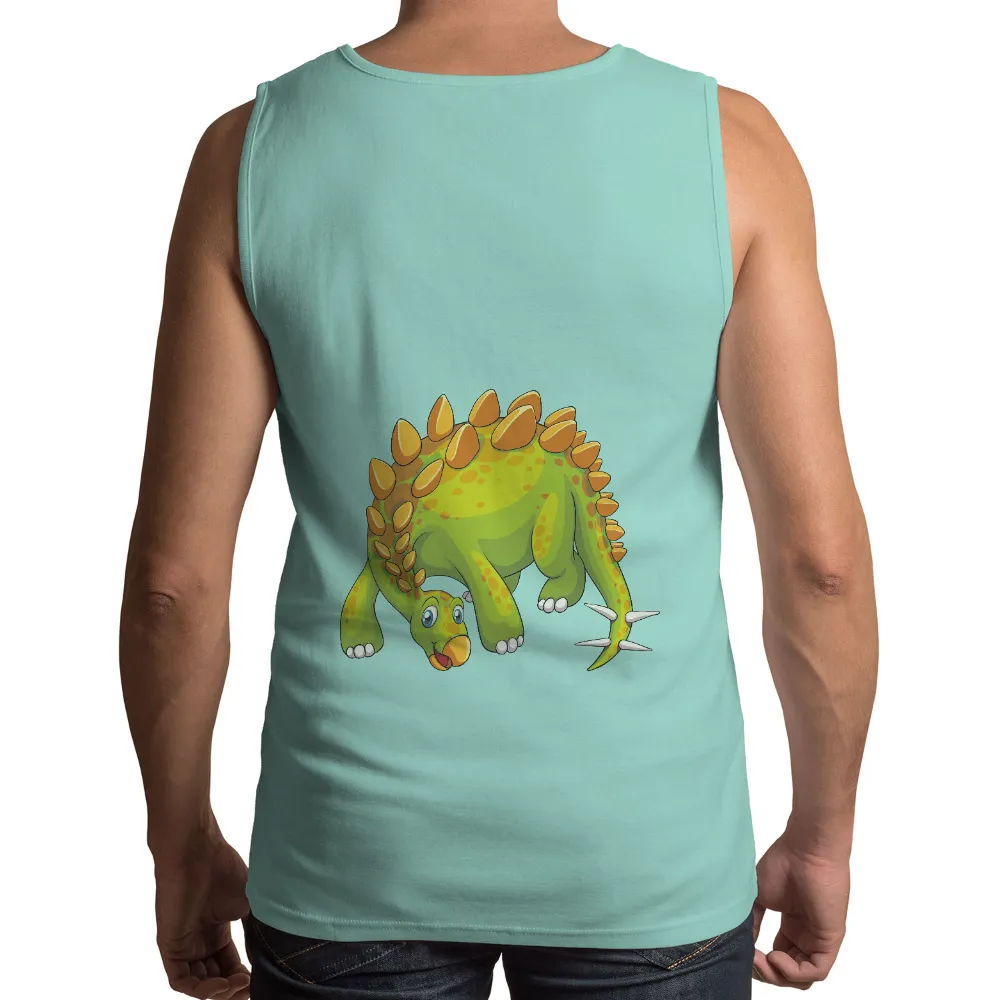 TShirt Printing: Spike the Playful Stegosaurus - Dinosaur Adventure|neon green graphic tees women's