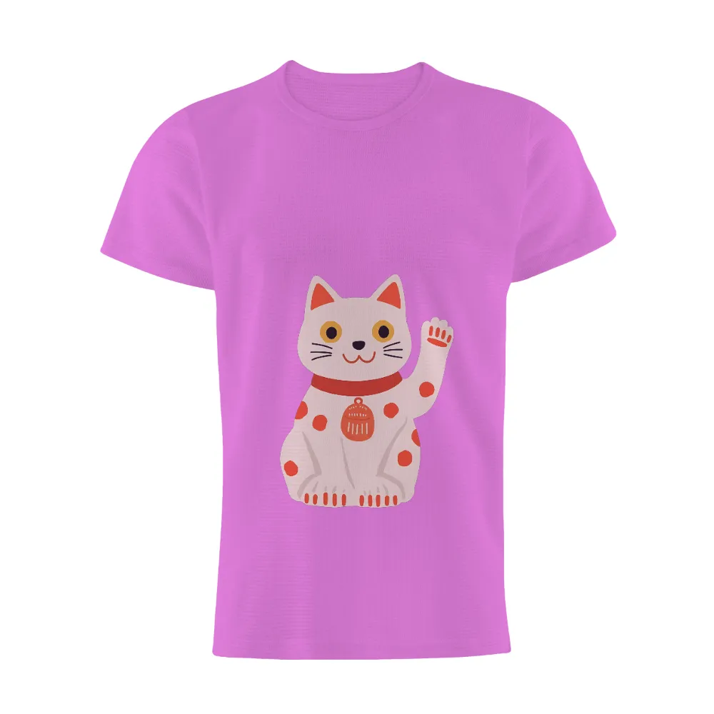 Tee Shirts Printed: Maneki Neko - Symbol of Good Fortune|cute shirts for valentine's day