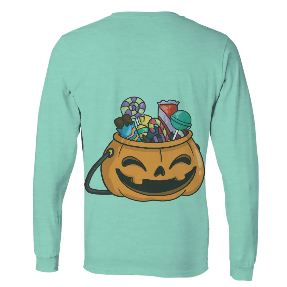 Halloween Pumpkin Bucket T-Shirt Printing - Festive Candy Delight|ghostface button up shirt spirit halloween