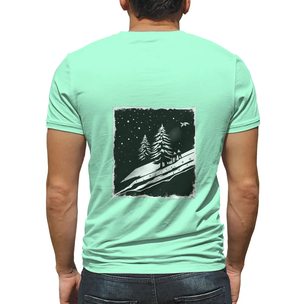 TShirt Design: Winter Solitude - Nature's Serenity|stars hollow knit a thon shirt