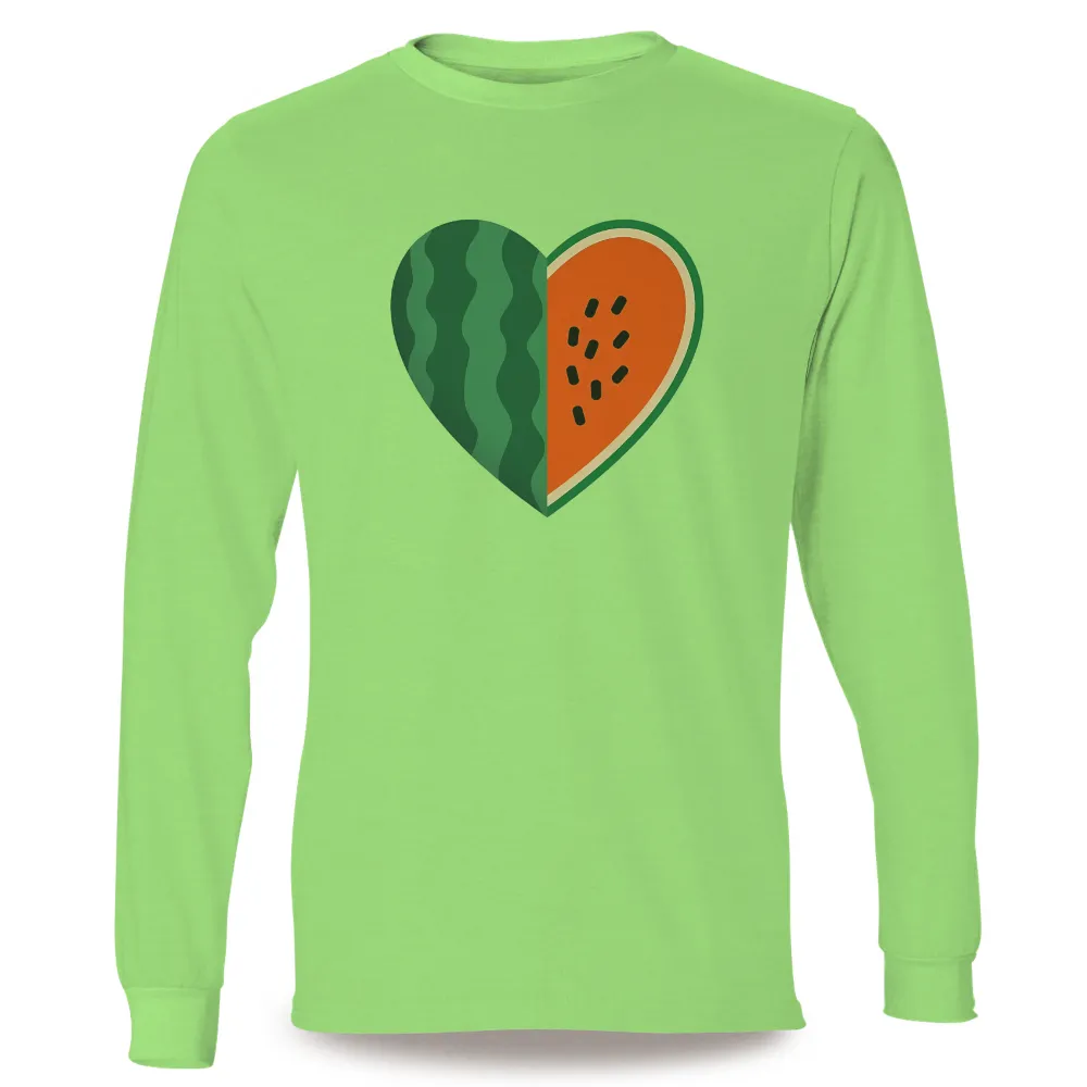 Custom Tee Shirts | Watermelon Heart: A Symbol of Summer Joy| refreshing fruit