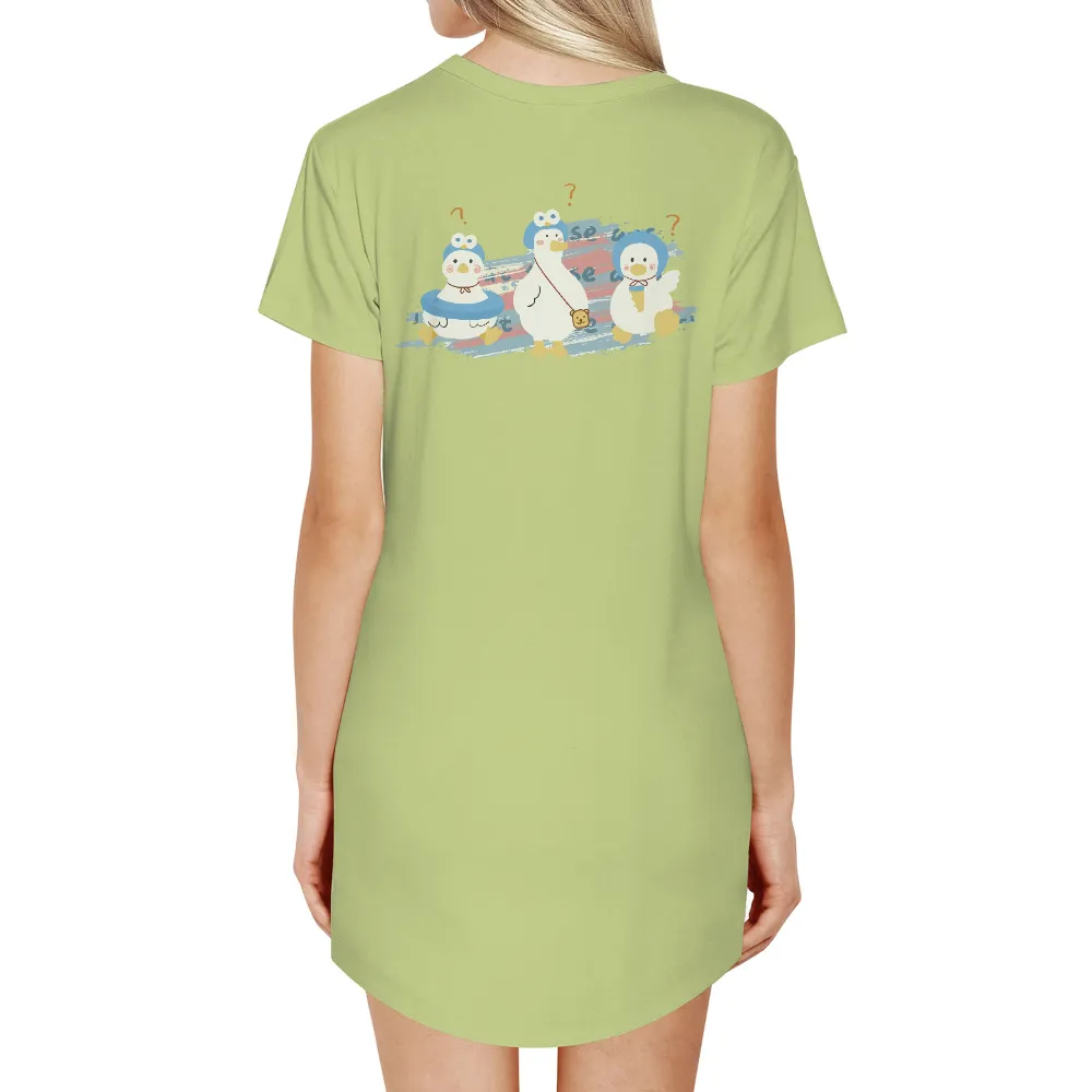 Tee Shirts Printed: Whimsical Ducks Adventure|adventure time dancing with monsters shirt