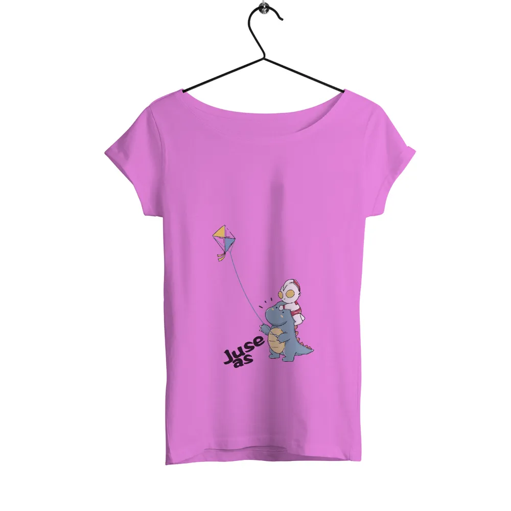 T-Shirts Pattern: Robot and Dinosaur Flying a Kite|dinosaur bunny shirt