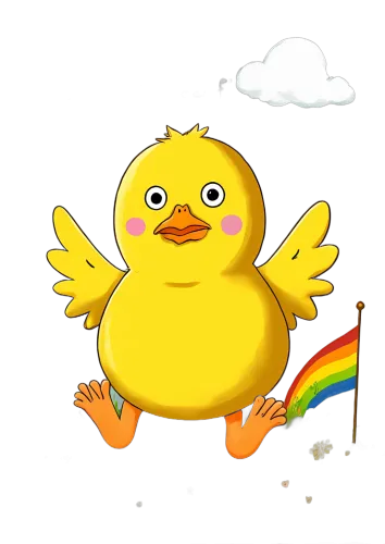 Tee Shirt Printing: Spread Joy with Ducky and Rainbow Flag