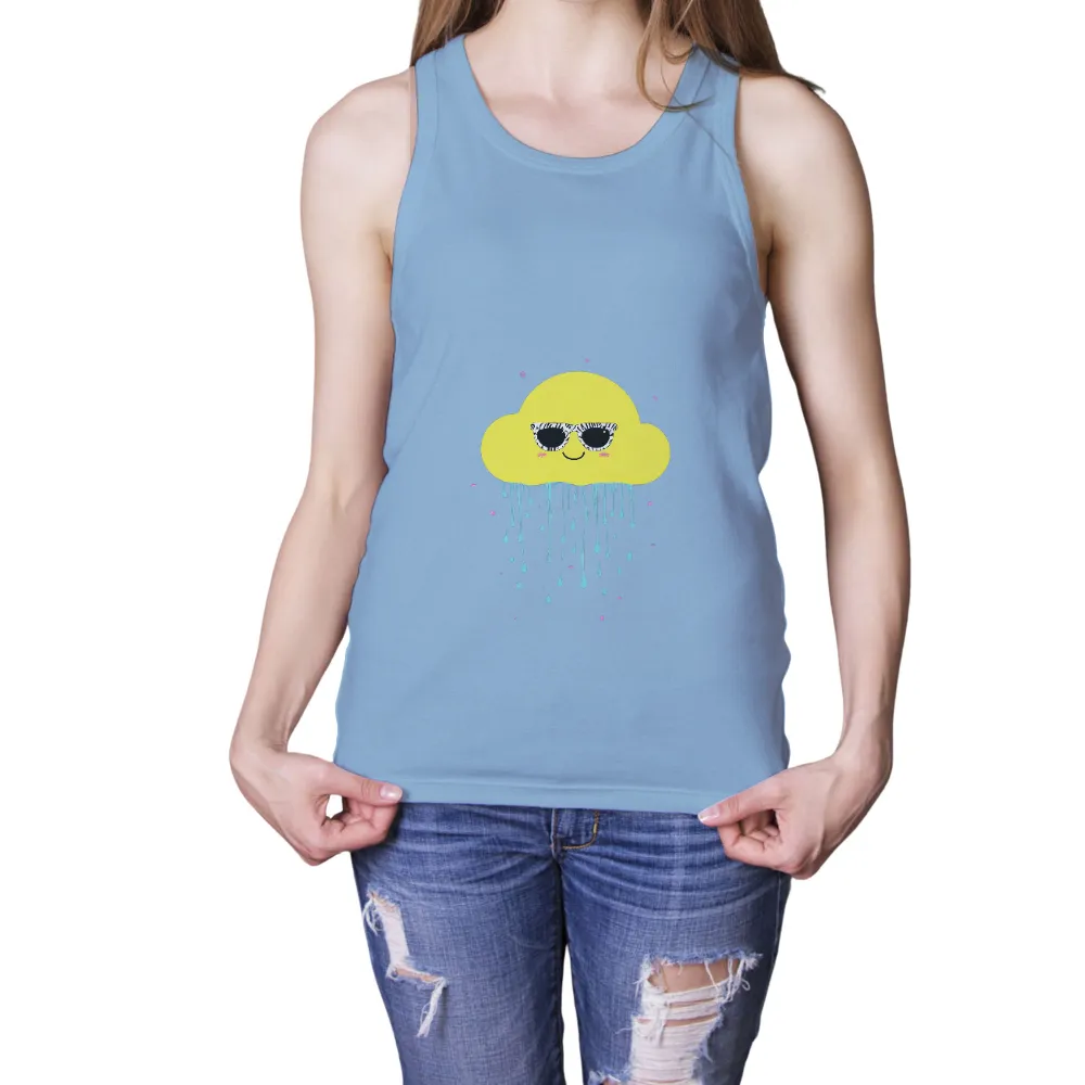 TShirt Printing: Cheerful Cloud with Sunglasses - Whimsical and Joyful Design|happy new year 2023 shirt