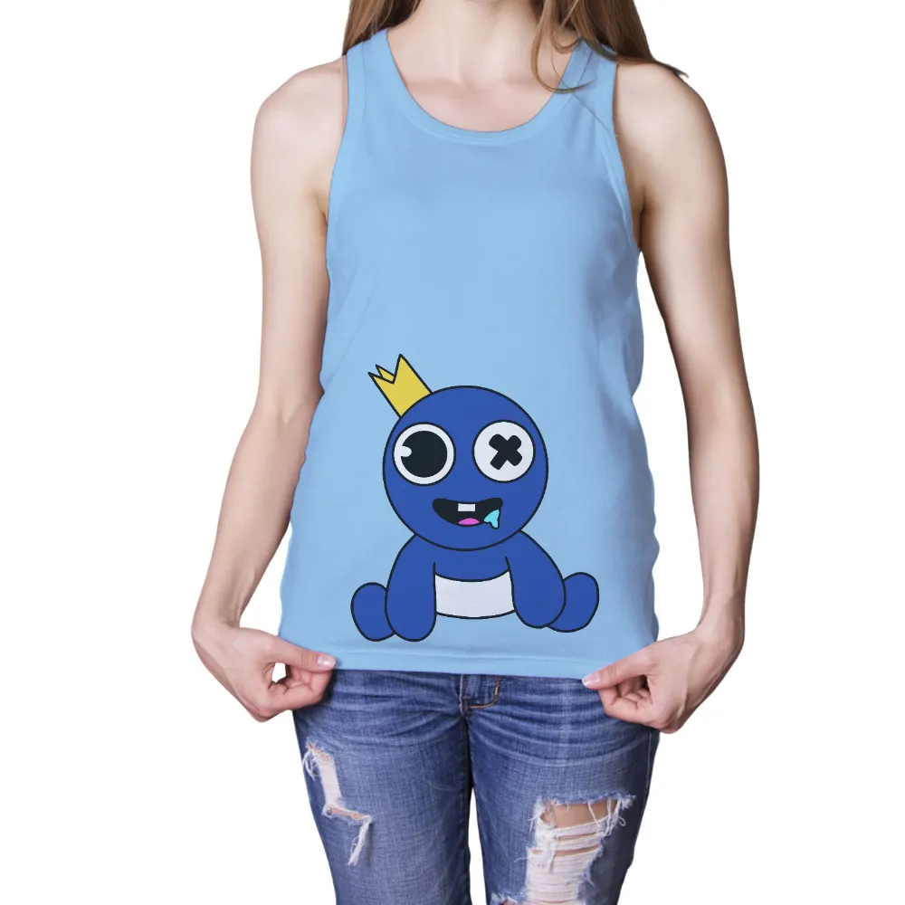 T-Shirts Design: Quirky Blue King Bloop - Funny & Playful|weirdcore roblox t shirt