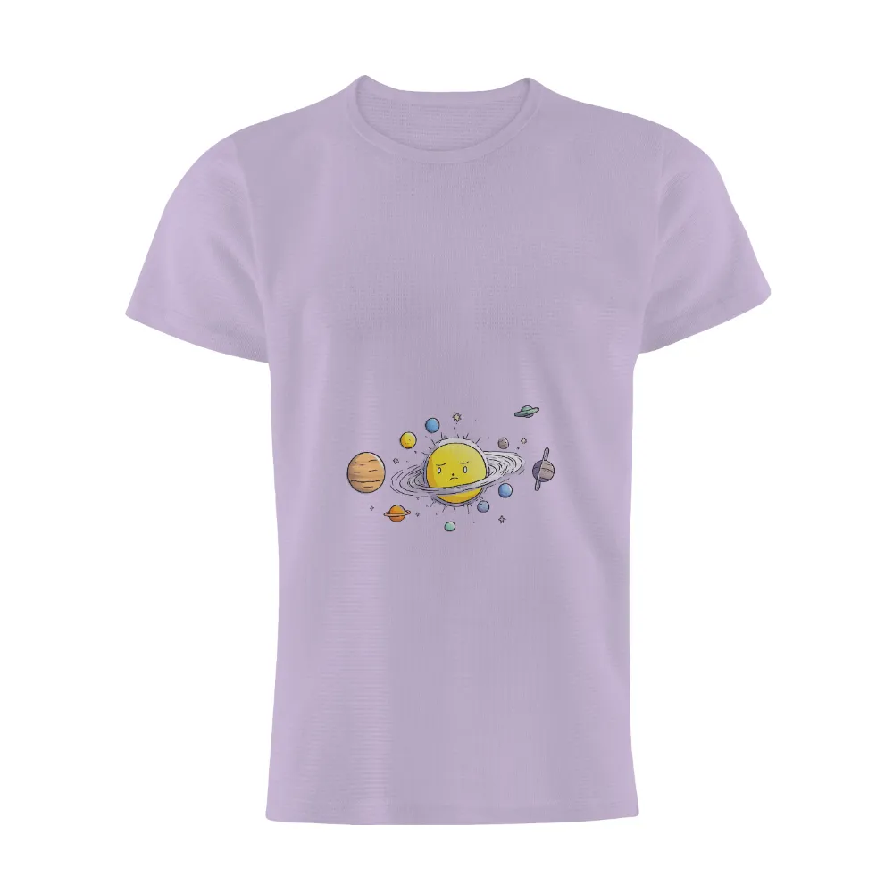 T-Shirt Printing: Cosmic Adventure with Sol, the Emotive Planet|space mammoth shirt