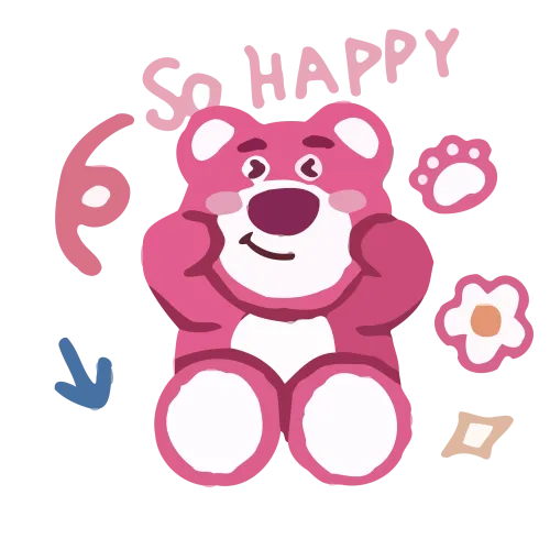 TShirt Printing: So Happy Pink Bear - Cheerful and Uplifting Design