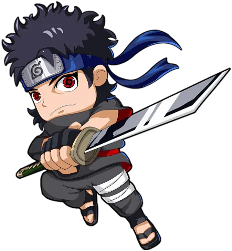 Shirts Graphic Tees: Chibi Sasuke Uchiha with Vibrant Colors and Dynamic Pose