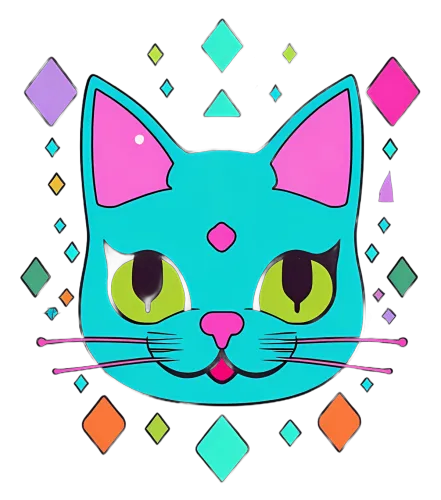 Neon Cat Retro-Futuristic Design: Playful Nostalgia Meets Modern Flair