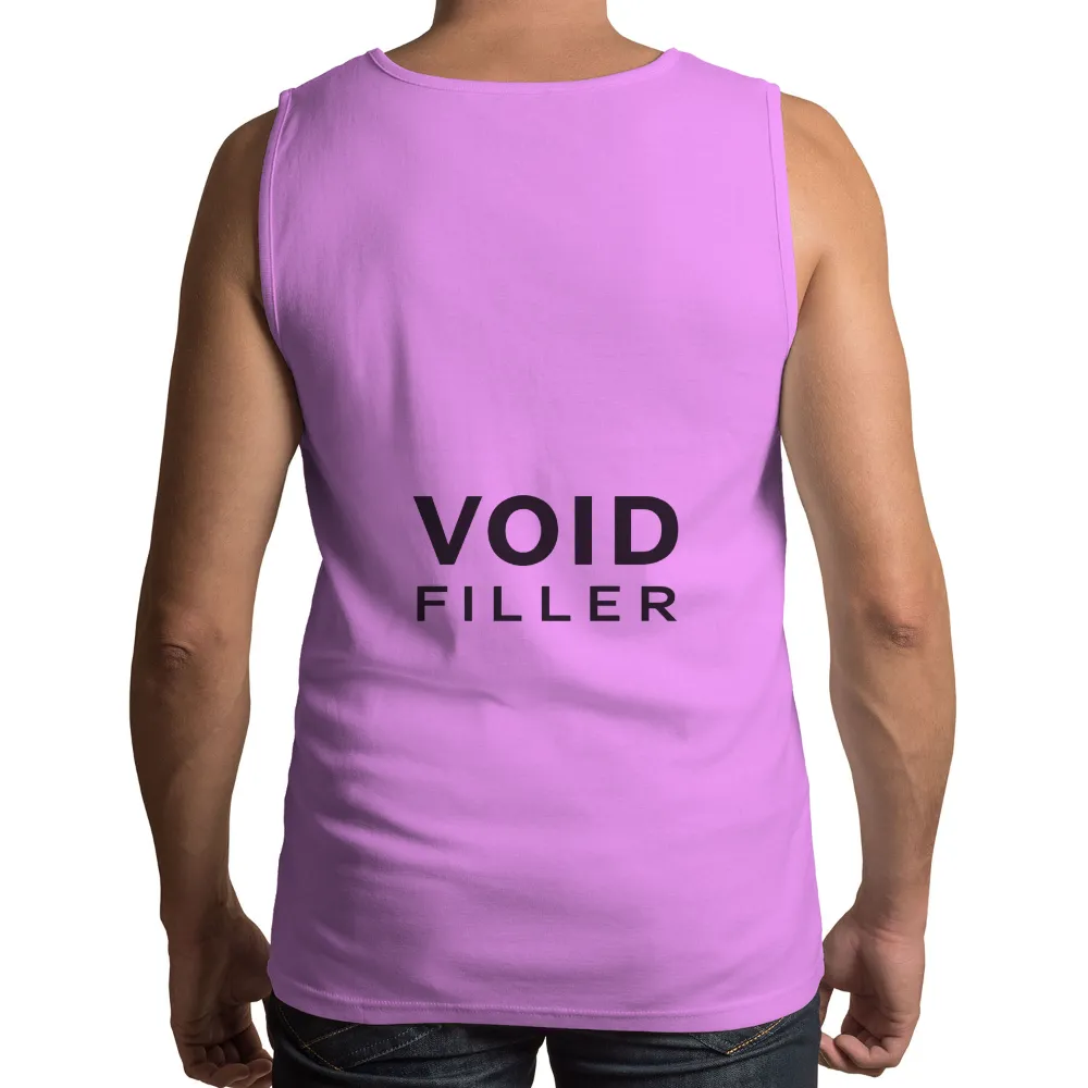 Custom Tee Shirts: Void Filler - Cyberpunk Metallic Text Design|futuristic t