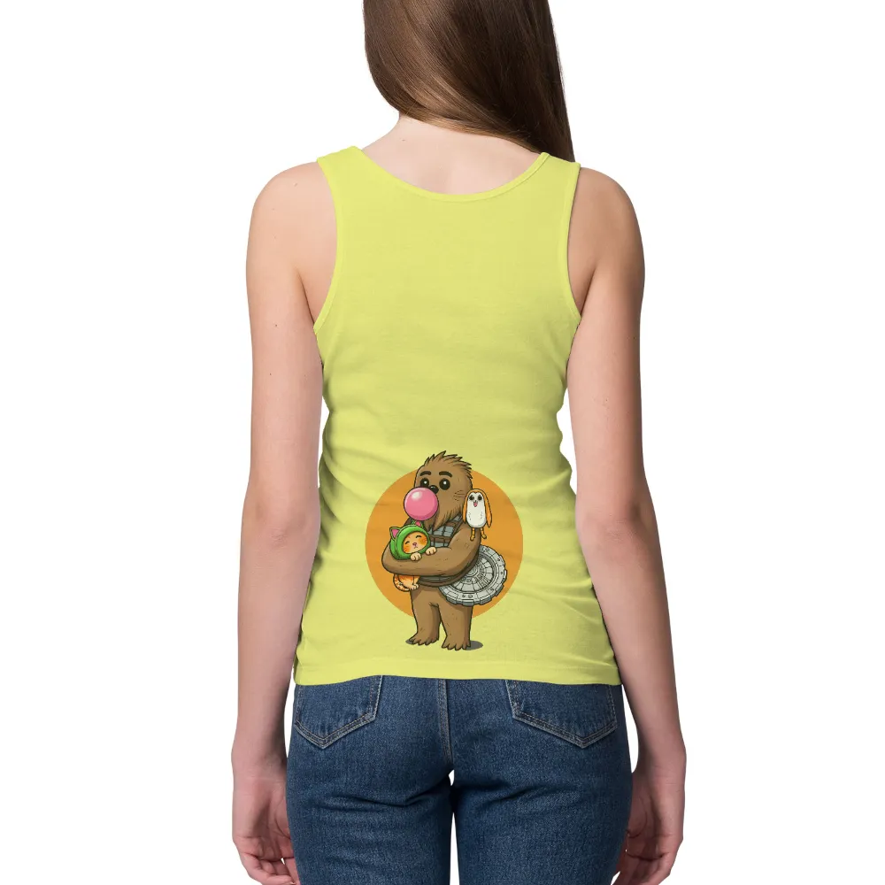 TShirt Design: Whimsical Giant and Friends| Bird on the giant's shoulder