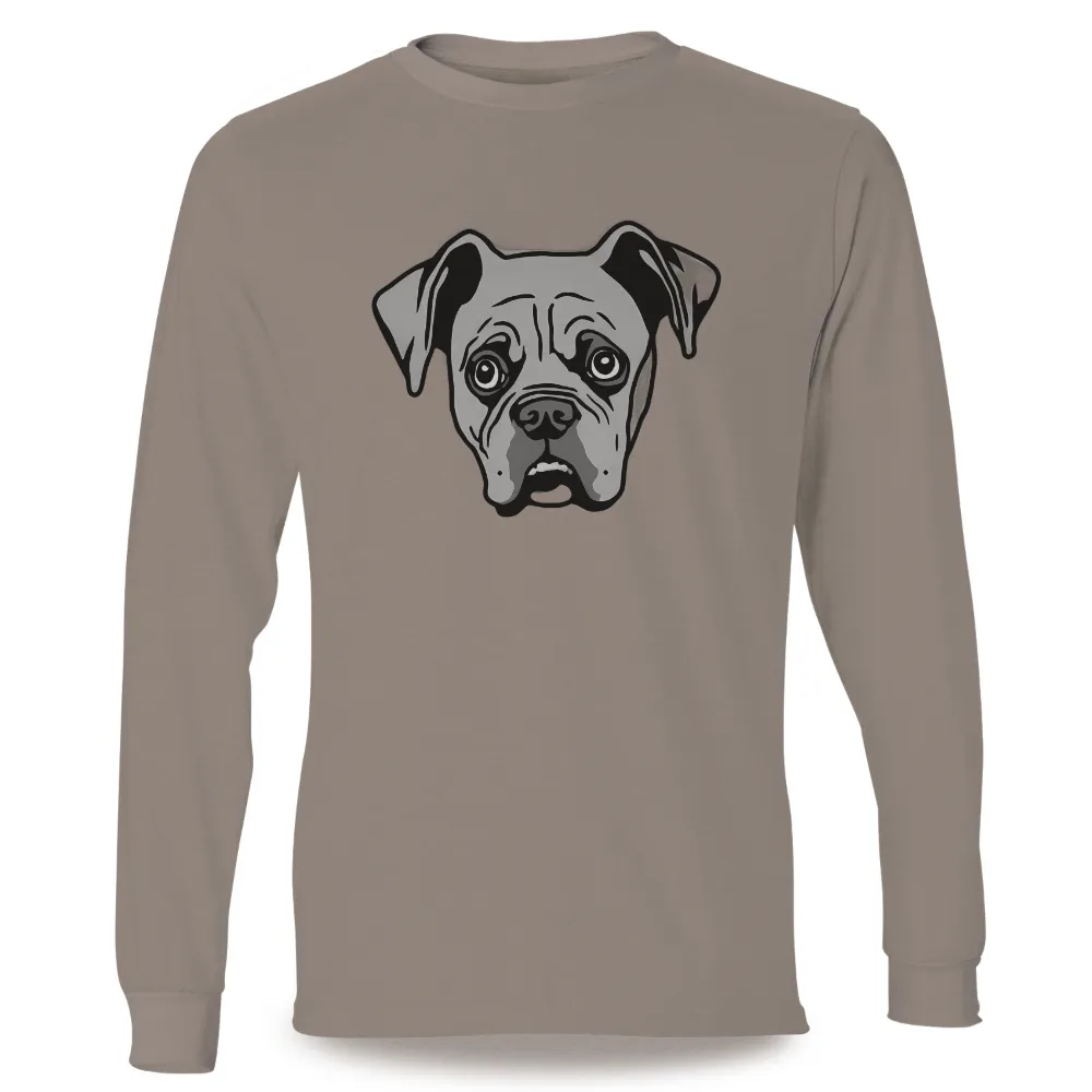 Tee Shirts Printed: Expressive Boxer Dog - Loyalty and Companionship|hot topic black and white plaid studded skull