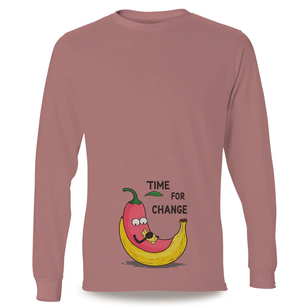 TShirt Design: Embrace Change with a Quirky Banana-Chili Pepper Combo|banana republic eco premium wash crew neck t shirt