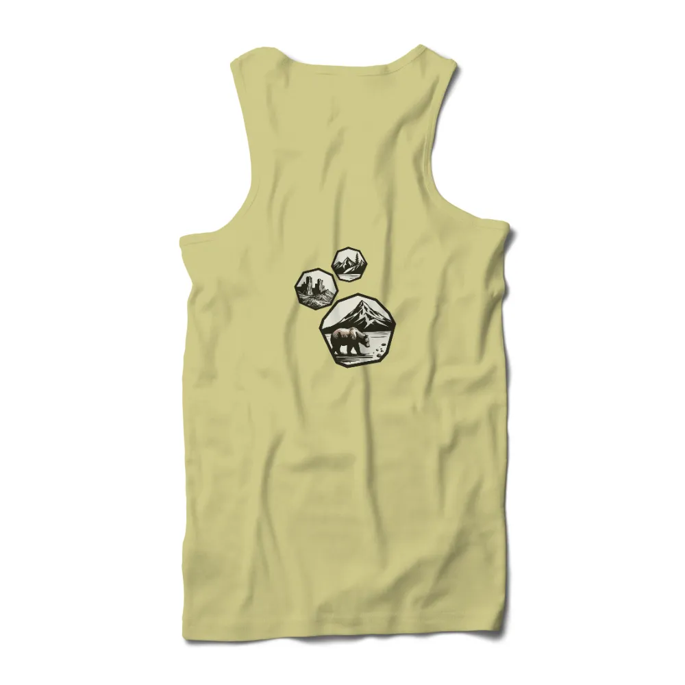 Tee Shirts Printed - Bear in Nature: Strength and Endurance|bear with beer pocket shirt