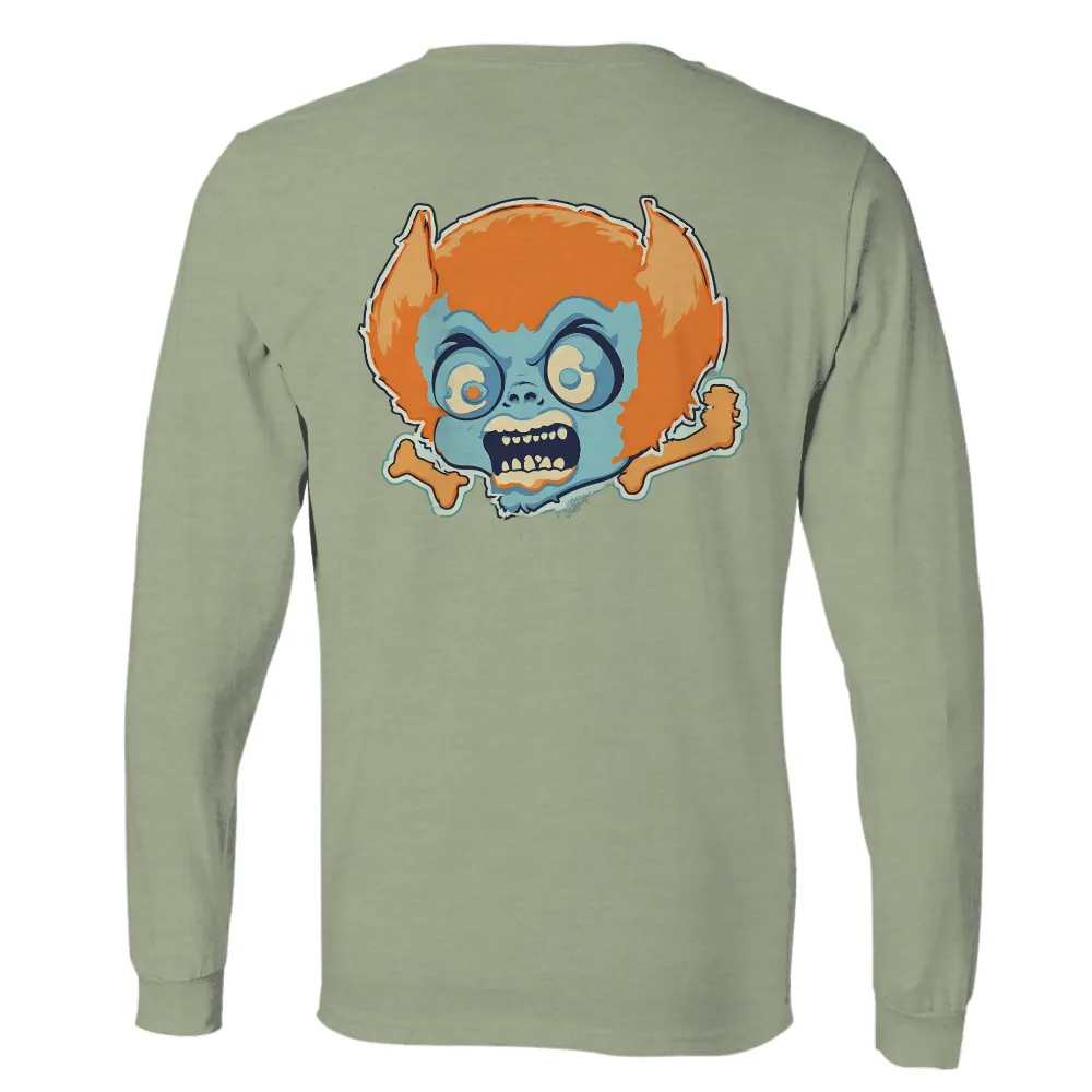 Custom T-Shirt Printing: Quirky Blue Creature with Orange Hair - Mischievous Adventure|Blue-skinned creature with orange hair