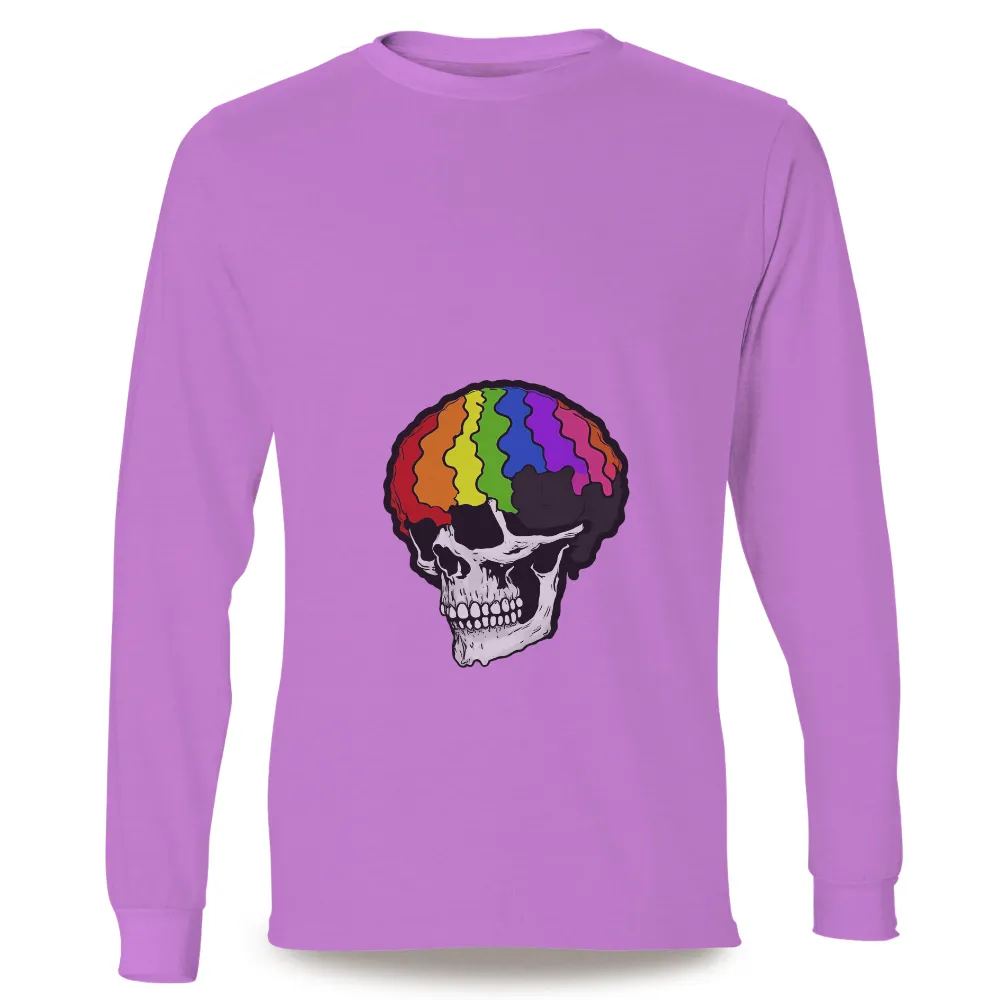 Customized Tee Shirts: Celebrate Life with a Rainbow Skull Design|our flag means death blackbeard purple shirt