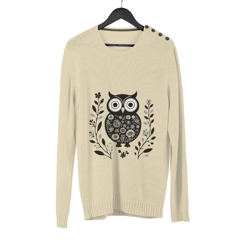 Custom Tee Shirts: Nature's Wisdom - Owl Design|whitetails men's camp night berber lined hooded flannel shir