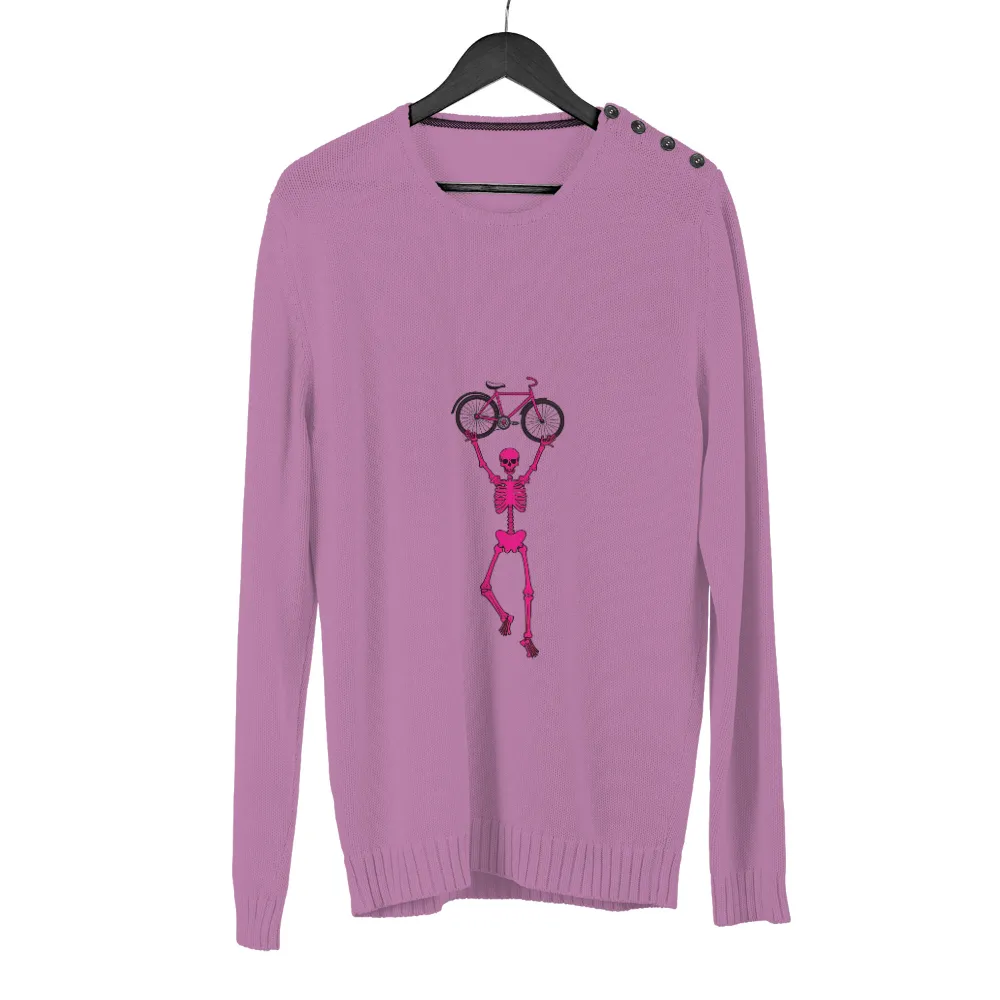 Customized Tee Shirts: Neon Pink Skeleton Celebrating Freedom| skeleton celebrating