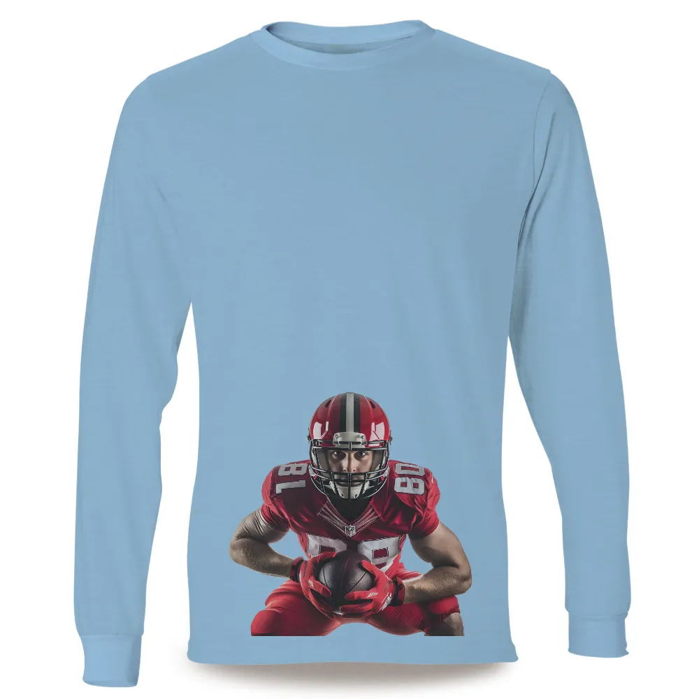 Custom T-Shirt Printing: Football Athlete in Red Jersey, Helmet, Stadium|red hot chili peppers 2022 t shirt