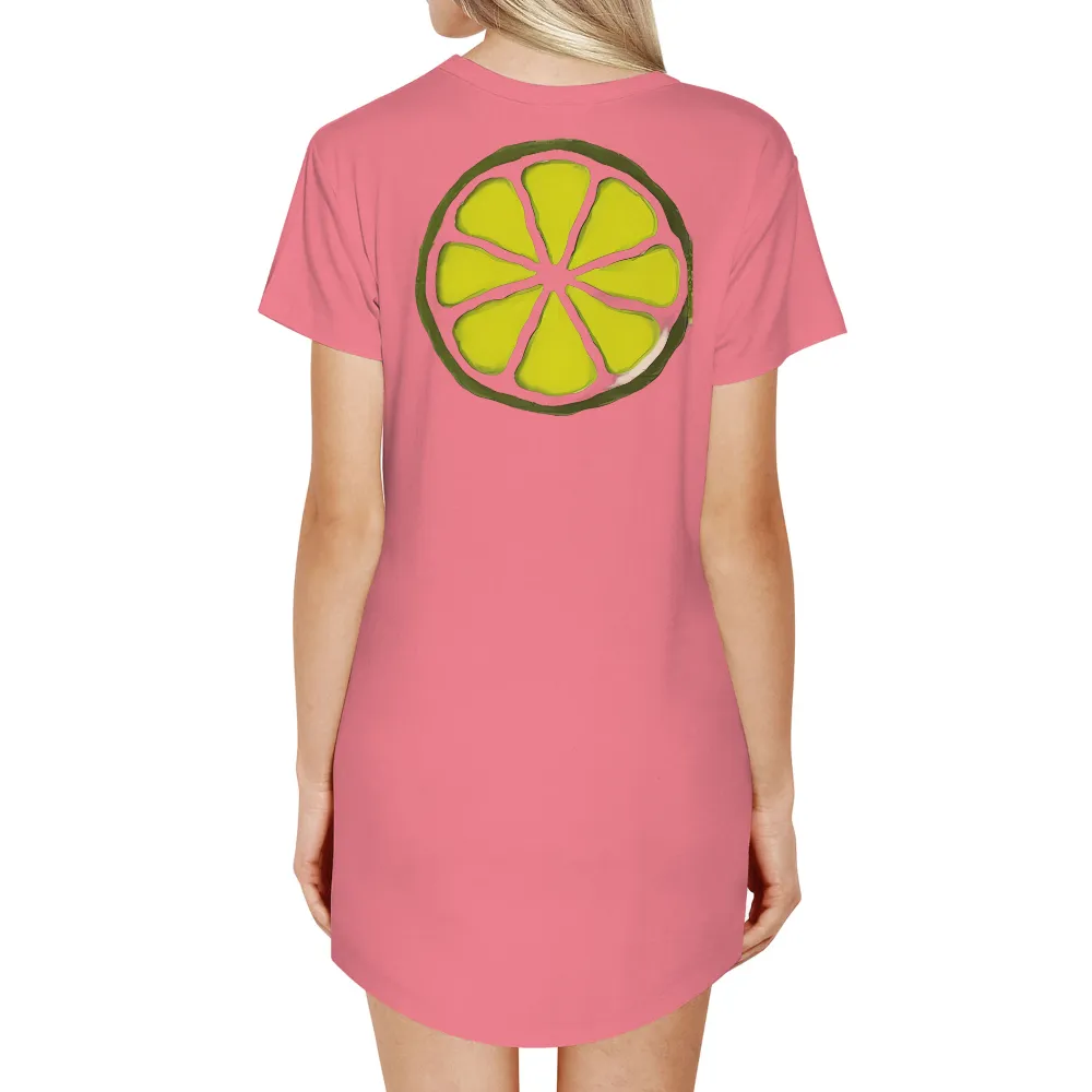 TShirt Printing: Vibrant Lime Slice - Fresh Joy|neon riot nasa shirt