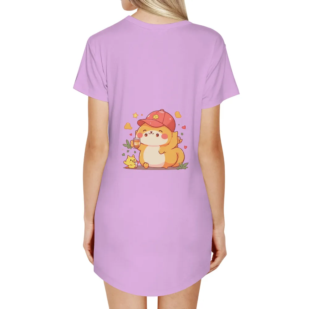 Graphic Tees: Mochi the Hamster - Joyful Companionship| Happy hamster with yellow friend