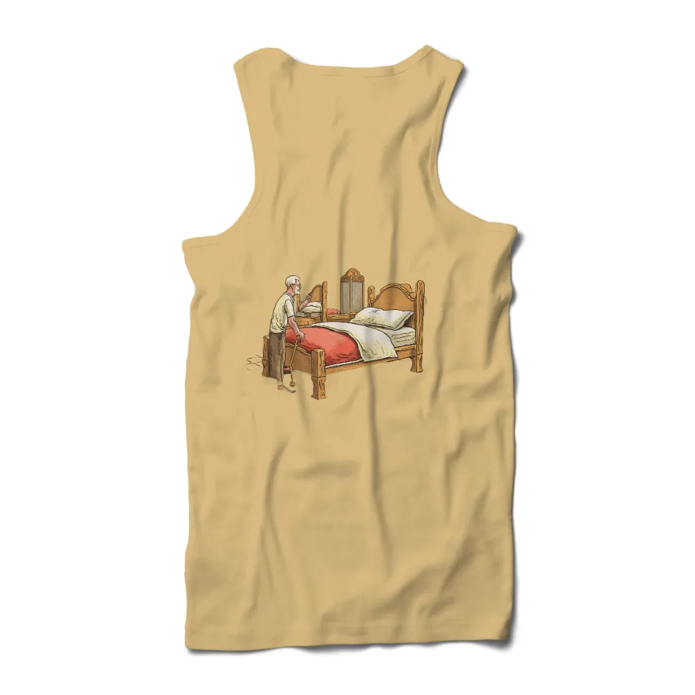 Graphic Tees: Timeless Bonds of Love and Nostalgia|Elderly man by a bed