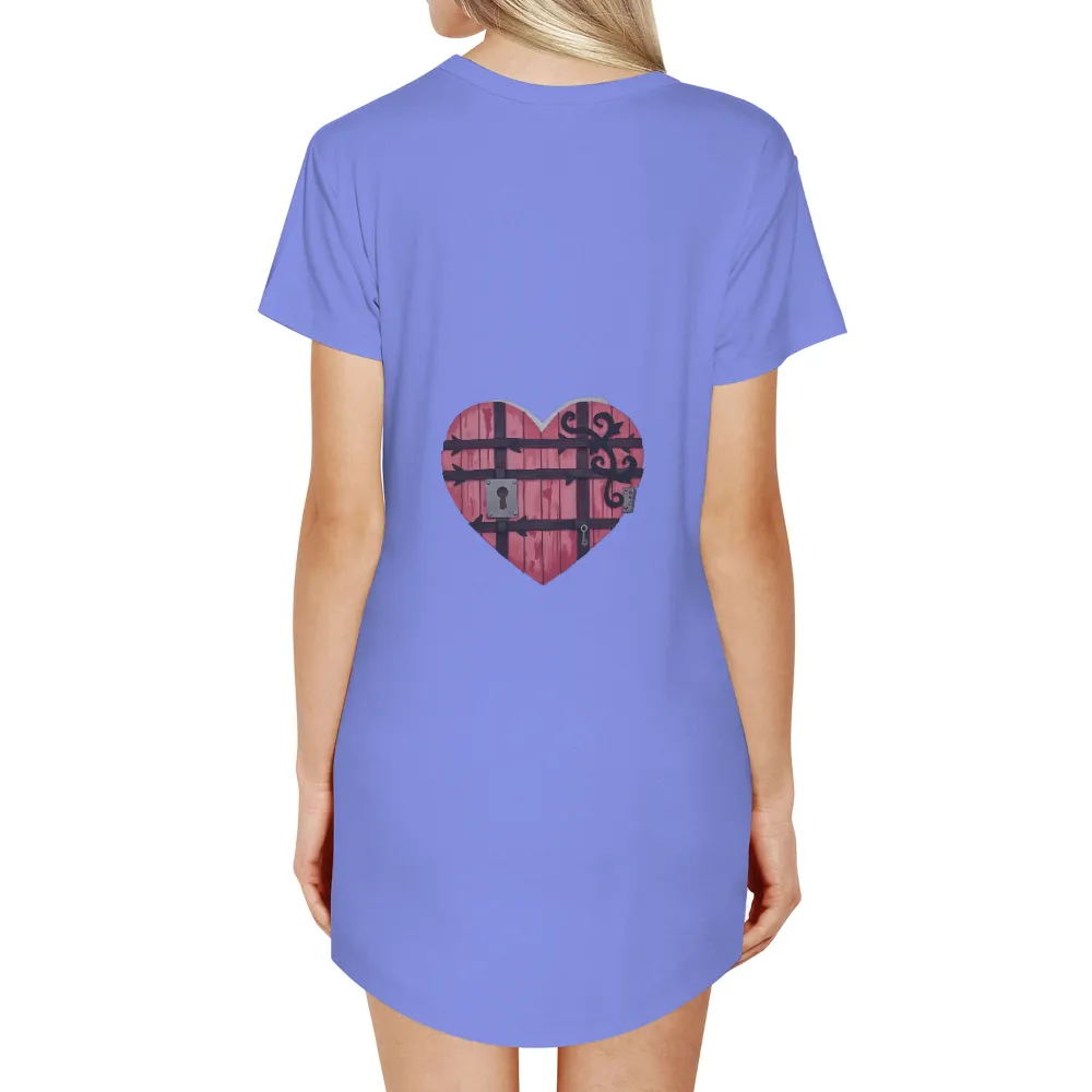 T-Shirts Design: Unlock the Mysteries of the Heart| vibrant pink panels