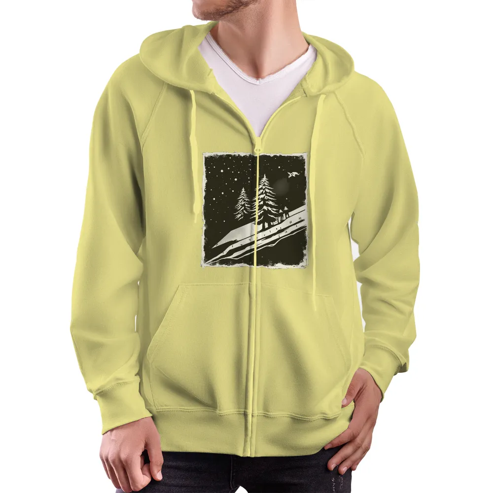 TShirt Design: Winter Solitude - Nature's Serenity|t shirt painting on nature