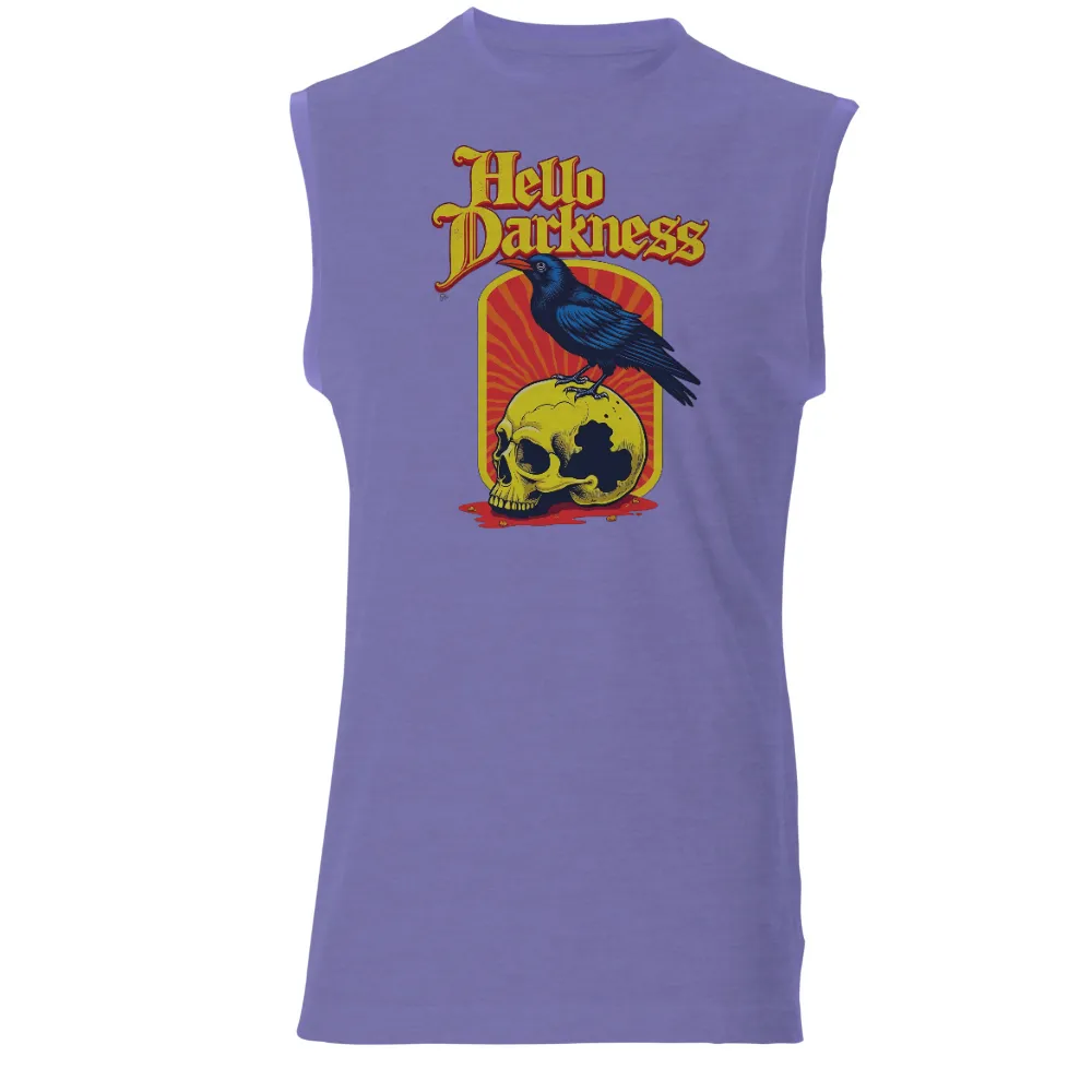 Hello Darkness T-Shirt Printing | Vintage Crow & Skull Design|vintage style T-shirt design